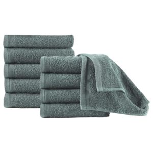 VidaXL Guest Towels 10 pcs Cotton 450 gsm 30x50 cm Green