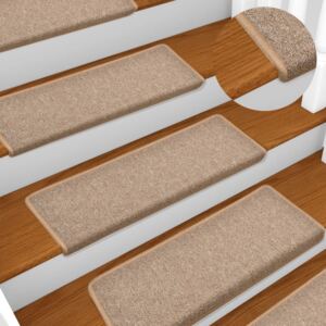 VidaXL Carpet Stair Treads 15 pcs 65x25 cm Light Brown