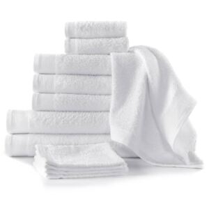 VidaXL 12 Piece Towel Set Cotton 450 gsm White