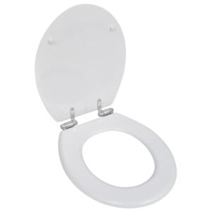 VidaXL WC Toilet Seat MDF Soft Close Lid Simple Design White