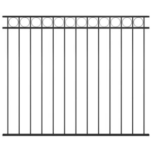 VidaXL Fence Panel Steel 1.7x1.5 m Black