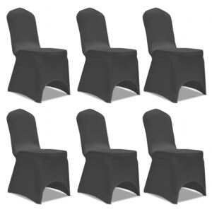 VidaXL Chair Cover Stretch Black 6 pcs