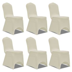 VidaXL Chair Cover Stretch Cream 6 pcs