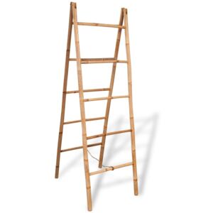 VidaXL Double Towel Ladder with 5 Rungs Bamboo 50x160 cm