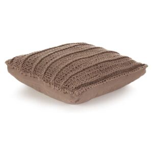 VidaXL Floor Cushion Square Knitted Cotton 60x60 cm Brown