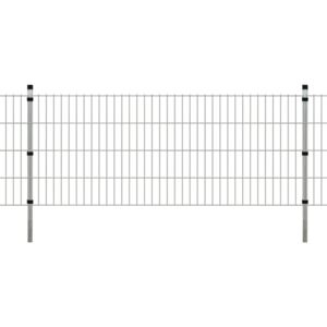 VidaXL 2D Garden Fence Panel & Posts 2008x830 mm 2 m Silver