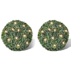 VidaXL Boxwood Ball Artificial Leaf Topiary Ball 35 cm Solar LED String 2 pcs