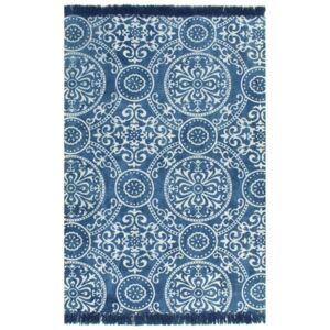 VidaXL Kilim Rug Cotton 160x230 cm with Pattern Blue