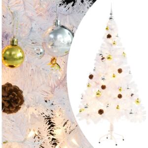 VidaXL Faux Christmas Tree Decorated with Baubles and LEDs 150cm White