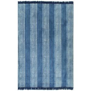 VidaXL Kilim Rug Cotton 120x180 cm with Pattern Blue