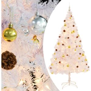 VidaXL Faux Christmas Tree Decorated with Baubles and LEDs 210cm White