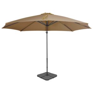 VidaXL Outdoor Umbrella with Portable Base Taupe