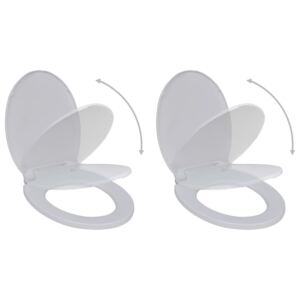 VidaXL Toilet Seats with Soft Close Lids 2 pcs Plastic White