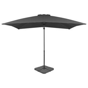 VidaXL Outdoor Umbrella with Portable Base Anthracite