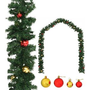 VidaXL Christmas Garland Decorated with Baubles 5 m