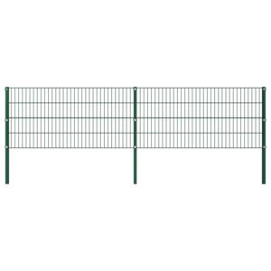 VidaXL Fence Panel with Posts Iron 3.4x0.8 m Green