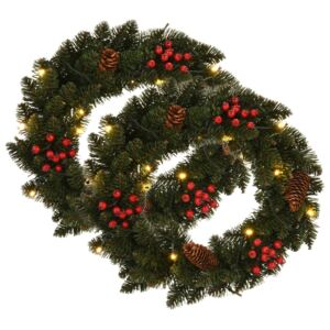 VidaXL Christmas Wreaths 2 pcs with Decoration Green 45 cm