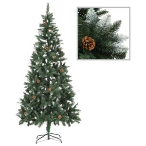 VidaXL Artificial Christmas Tree with Pine Cones and White Glitter 210 cm
