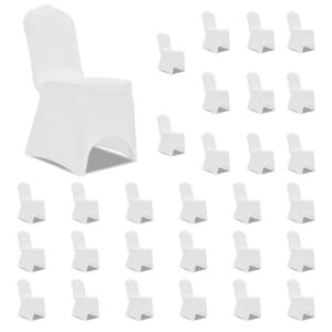 VidaXL Chair Cover Stretch White 30 pcs