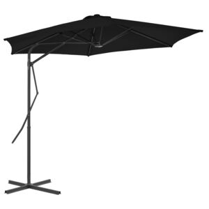 VidaXL Outdoor Parasol with Steel Pole Black 300x230 cm