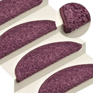 VidaXL Carpet Stair Treads 15 pcs Dark Purple 56x17x3 cm