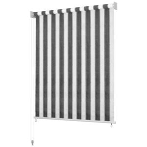 VidaXL Outdoor Roller Blind 100x140 cm Anthracite and White Stripe