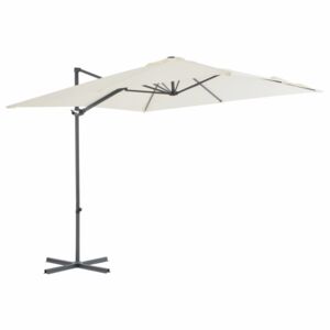 VidaXL Cantilever Umbrella with Steel Pole 250x250 cm Sand
