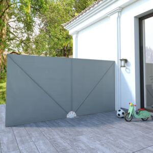 VidaXL Collapsible Terrace Side Awning Grey 400x200 cm