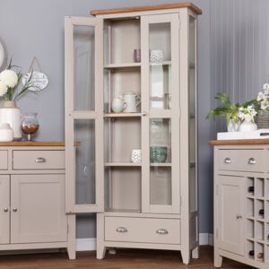 Chester Grey Painted Oak Display Cabinet