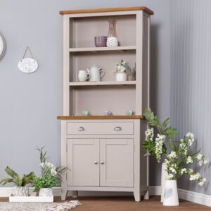 Chester Grey Painted Oak Small Sideboard & Hutch Set