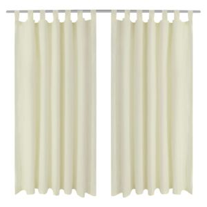 VidaXL 2 pcs Cream Micro-Satin Curtains with Loops 140 x 225 cm