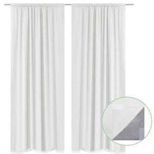 VidaXL 2 pcs White Energy-saving Blackout Curtains Double Layer 140 x 245 cm