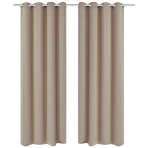VidaXL 2 pcs Cream Blackout Curtains with Metal Rings 135 x 245 cm