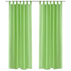 VidaXL Apple Green Sheer Curtain 140 x 225 cm 2 pcs