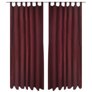 VidaXL 2 pcs Bordeaux Micro-Satin Curtains with Loops 140 x 175 cm
