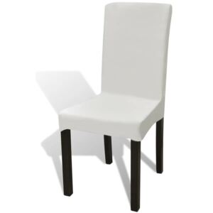 VidaXL 6 pcs Cream Straight Stretchable Chair Cover