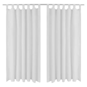 VidaXL 2 pcs White Micro-Satin Curtains with Loops 140 x 175 cm