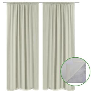 VidaXL 2 pcs Cream Energy-saving Blackout Curtains Double Layer 140 x 245 cm