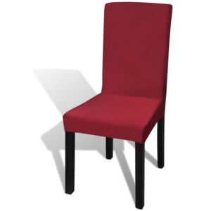 VidaXL 6 pcs Bordeaux Straight Stretchable Chair Cover