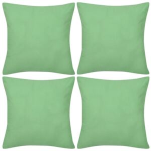 VidaXL 4 Apple Green Cushion Covers Cotton 50 x 50 cm