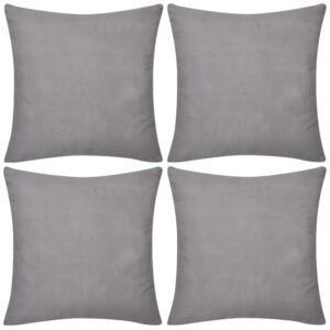 VidaXL 4 Grey Cushion Covers Cotton 40 x 40 cm