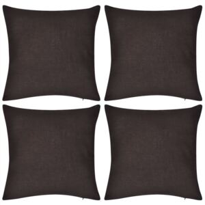 VidaXL 4 Brown Cushion Covers Cotton 40 x 40 cm