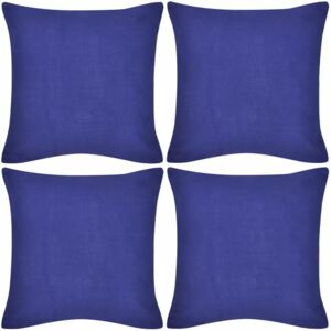 VidaXL 4 Blue Cushion Covers Cotton 40 x 40 cm