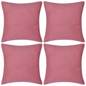 VidaXL 4 Pink Cushion Covers Cotton 40 x 40 cm