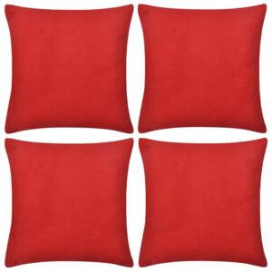VidaXL 4 Red Cushion Covers Cotton 40 x 40 cm