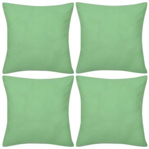VidaXL 4 Apple Green Cushion Covers Cotton 40 x 40 cm