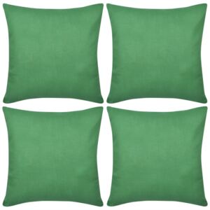 VidaXL 4 Green Cushion Covers Cotton 40 x 40 cm