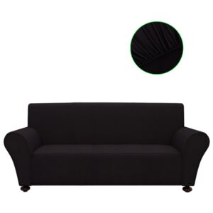 VidaXL Stretch Couch Slipcover Black Polyester Jersey