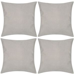 VidaXL 4 Beige Cushion Covers Linen-look 40 x 40 cm