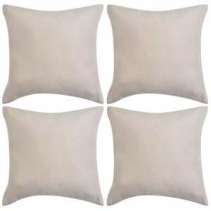 VidaXL Cushion Covers 4 pcs 80x80 cm Polyester Faux Suede Beige